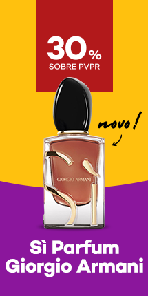 Novo Perfume Si Parfum da marca Giorgio Armani com destaque promocional de 30% sobre preço de Venda ao Público Recomendado
